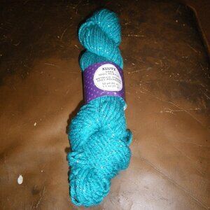 1 Hank KLUTZ Metallic Strand Yarn - Color Turquoise & Silver - 50 yds.